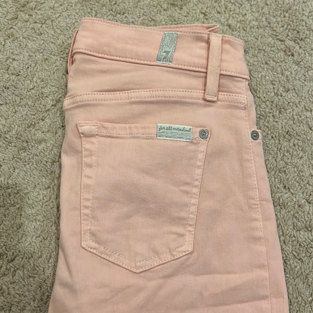 7 for all mankind pink skinny jeans